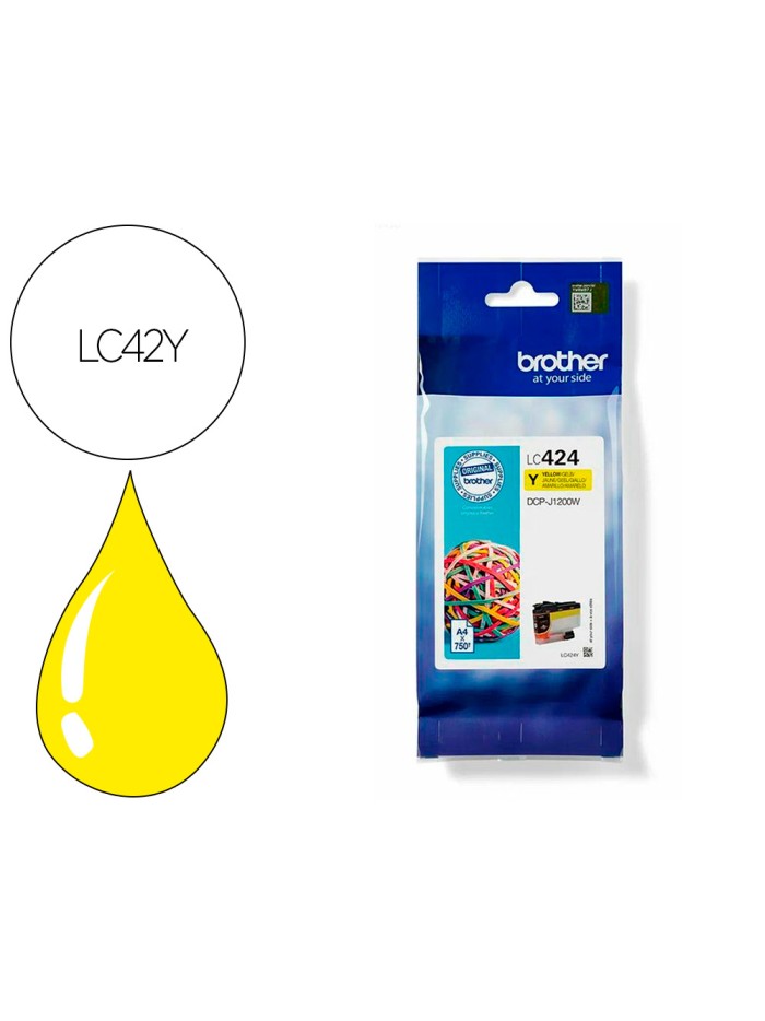 Ink-jet brother lc424y dcp-1200w amarillo 750 paginas Ink-jet brother lc424y dcp-1200w amarillo 750 paginas