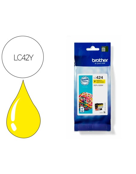 Ink-jet brother lc424y dcp-1200w amarillo 750 paginas