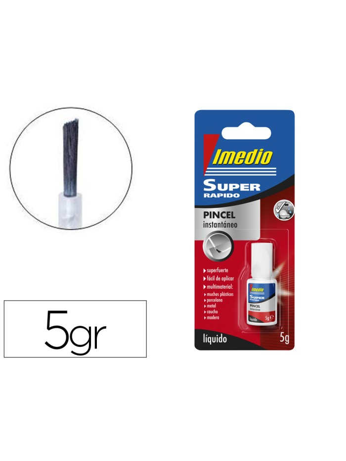 Pegamento imedio super rapido adhesivo instantaneo pincel bote de 5 gr Pegamento imedio super rapido adhesivo instantaneo pincel bote de 5 gr