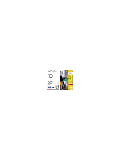 Etiqueta adhesiva avery politileno blanco permanente laser fotocopiadora 210x297 mm blister 10 unidades