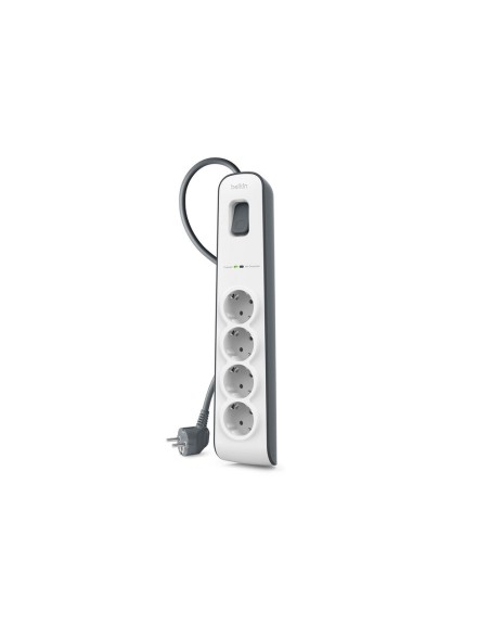 Regleta belkin bsv400vf2m de proteccion contra sobretensiones 4 tomas boton de apagado y encendido color