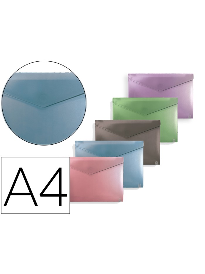 Carpeta carchivo dossier broche polipropileno 200 mc cierre velcro color metalizado pack de 10 Carpeta carchivo dossier broche polipropileno 200 mc cierre velcro color metalizado pack de 10