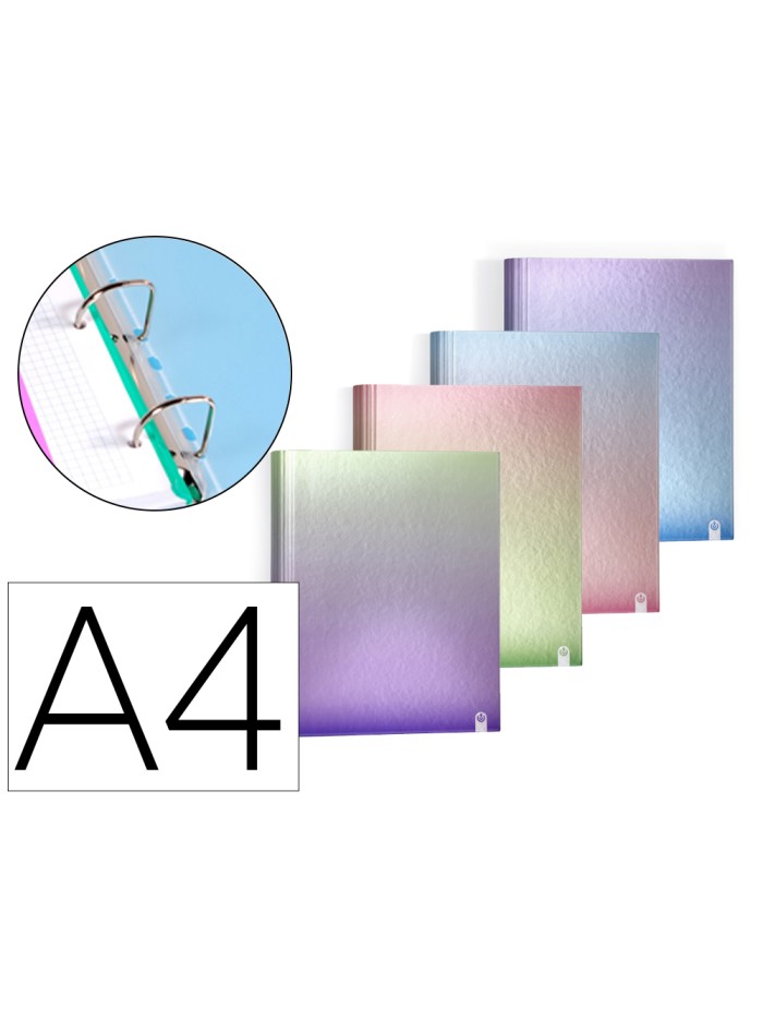 Carpeta 4 anillas de 40 mm carchivo din a4 carton forrado color metalizado gradient Carpeta 4 anillas de 40 mm carchivo din a4 carton forrado color metalizado gradient