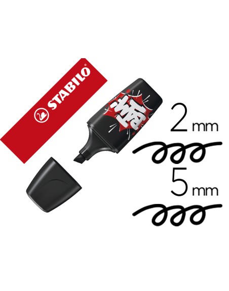 Rotulador stabilo boss mini fluorescente by snooze one negro