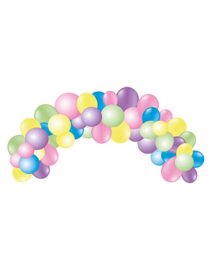 Globo 100% latex biodegradable guinarlda arco light 55 unidades colores pastel