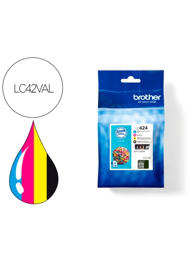 Ink-jet brother lc424val dcp-j1200w pack 4 colores negro / amarillo / cian / magenta 750 hojas