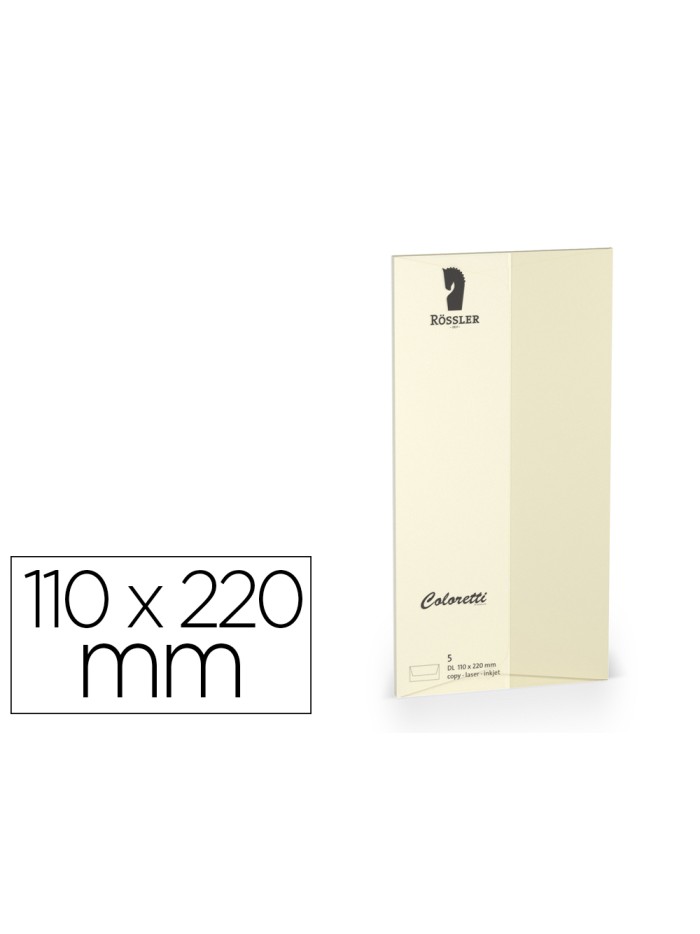 Sobre rossler coloretti dl americano color crema 110x220 mm pack de 5 unidades Sobre rossler coloretti dl americano color crema 110x220 mm pack de 5 unidades