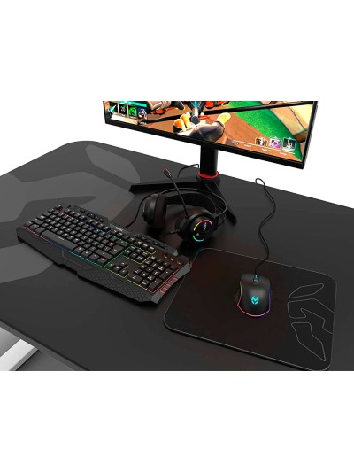 Auricular krom kappa gaming estereo con microfono flexible iluminacion led rgb rainbow longitud cable 210 cm