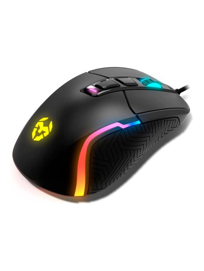 Raton krom kick gaming rgb optico 800-6200 dpi 7 botones iluminacion led rgb rainbow
