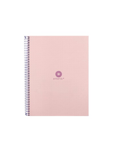 Cuaderno espiral a4 micro antartik dots tapa forrada 80h 90 gr rayado puntos 1 banda 4 taladros rosa