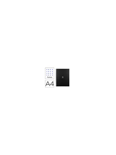 Cuaderno espiral a4 micro antartik dots tapa forrada 80h 90 gr rayado puntos 1 banda 4 taladros negro