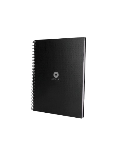 Cuaderno espiral a4 micro antartik dots tapa forrada 80h 90 gr rayado puntos 1 banda 4 taladros negro