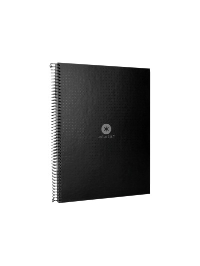Cuaderno espiral a4 micro antartik dots tapa forrada 80h 90 gr rayado puntos 1 banda 4 taladros negro