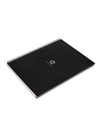 Cuaderno espiral a4 micro antartik dots tapa forrada 80h 90 gr rayado puntos 1 banda 4 taladros negro