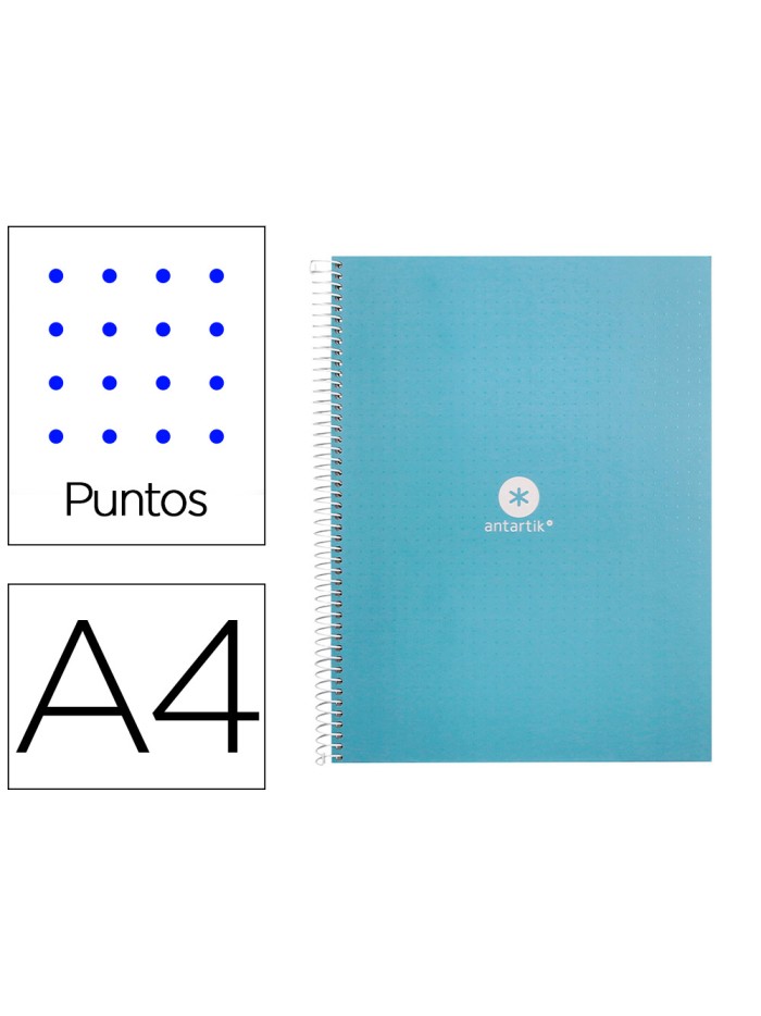 Cuaderno espiral a4 micro antartik dots tapa forrada 80h 90 gr rayado puntos 1 banda 4 taladros celeste Cuaderno espiral a4 micro antartik dots tapa forrada 80h 90 gr rayado puntos 1 banda 4 taladros celeste