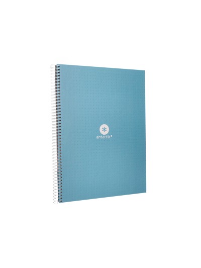 Cuaderno espiral a4 micro antartik dots tapa forrada 80h 90 gr rayado puntos 1 banda 4 taladros celeste