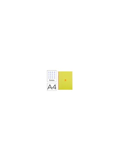 Cuaderno espiral a4 micro antartik dots tapa forrada 80h 90 gr rayado puntos 1 banda 4 taladros amarillo