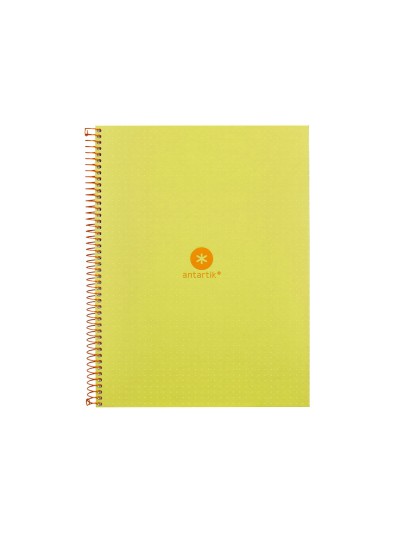 Cuaderno espiral a4 micro antartik dots tapa forrada 80h 90 gr rayado puntos 1 banda 4 taladros amarillo