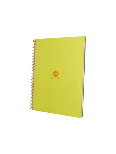 Cuaderno espiral a4 micro antartik dots tapa forrada 80h 90 gr rayado puntos 1 banda 4 taladros amarillo