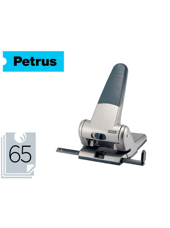 Taladrador petrus 305 metalico capacidad de 65 hojas color plata Taladrador petrus 305 metalico capacidad de 65 hojas color plata