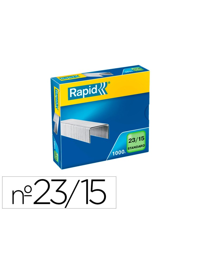 Grapas rapid 23/15 mm galvanizada caja de 1000 unidades Grapas rapid 23/15 mm galvanizada caja de 1000 unidades