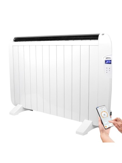 Yoevu radiador eléctrico bajo consumo 12 elementos 1800w de pared o pie blanco