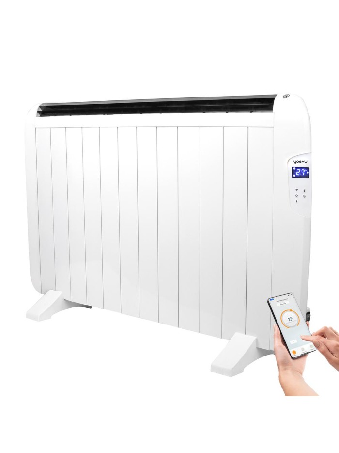Yoevu radiador eléctrico bajo consumo 12 elementos 1800w de pared o pie blanco Yoevu radiador eléctrico bajo consumo 12 elementos 1800w de pared o pie blanco