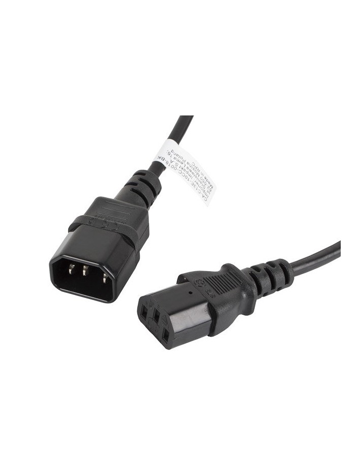 Cable alargador lanberg alimentacion cpu iec320 c13 h - iec320 c14 m 1.8m Cable alargador lanberg alimentacion cpu iec320 c13 h - iec320 c14 m 1.8m