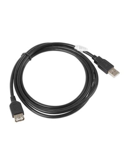 Cable alargador lanberg usb 2.0 macho hembra 1.8m negro