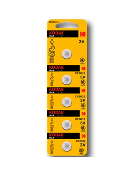Blister pilas kodak max boton litio ultra 2032 blister blister carton perforado - 5 pilas
