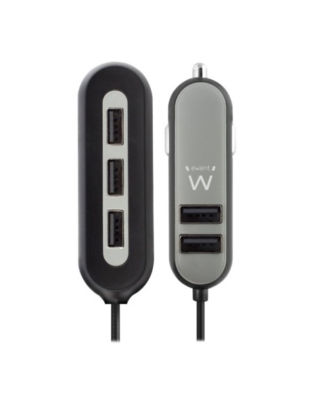 Cargador usb ewent para coche - 5 puertos - 54w