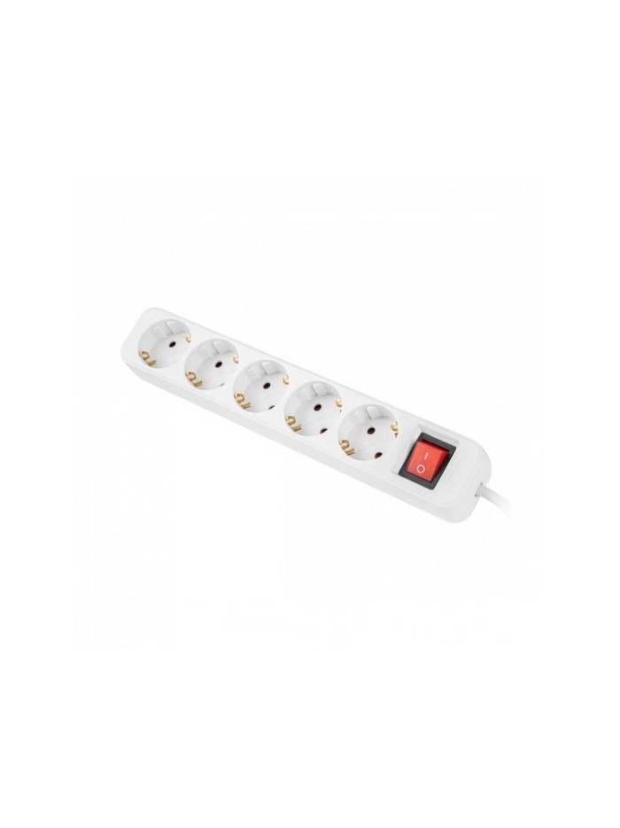 Regleta lanberg 5 tomas schuko con protecion blanca 3m Regleta lanberg 5 tomas schuko con protecion blanca 3m