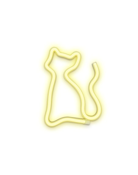 Lampara forever neon led light cat warm white bat+usb