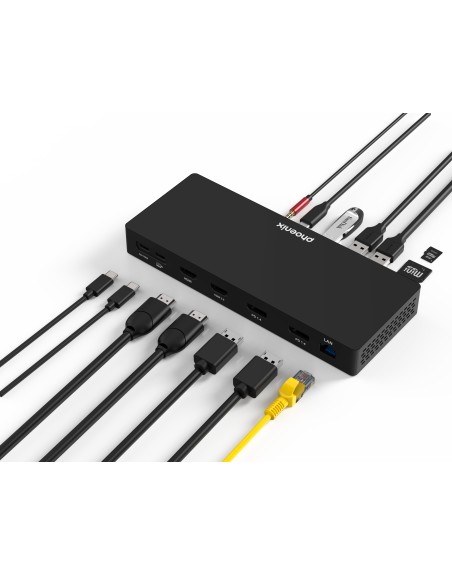 Hub phoenix tipo c docking statión 14 en 1 pd 100w para portátil