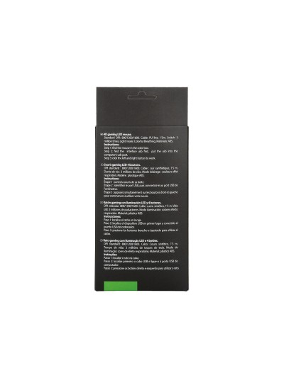 Raton q-connect gaming optico con cable 800/1200/1600 dpi 4 botones iluminacion led negro