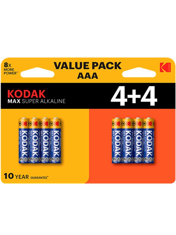 Blister pilas kodak alcalina max aaa lr3 blister 4+4 Blister pilas kodak alcalina max aaa lr3 blister 4+4