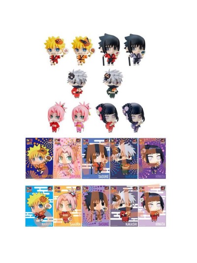 Set figuras con postales megahouse naruto shippuden petit chara land 10th anniversary