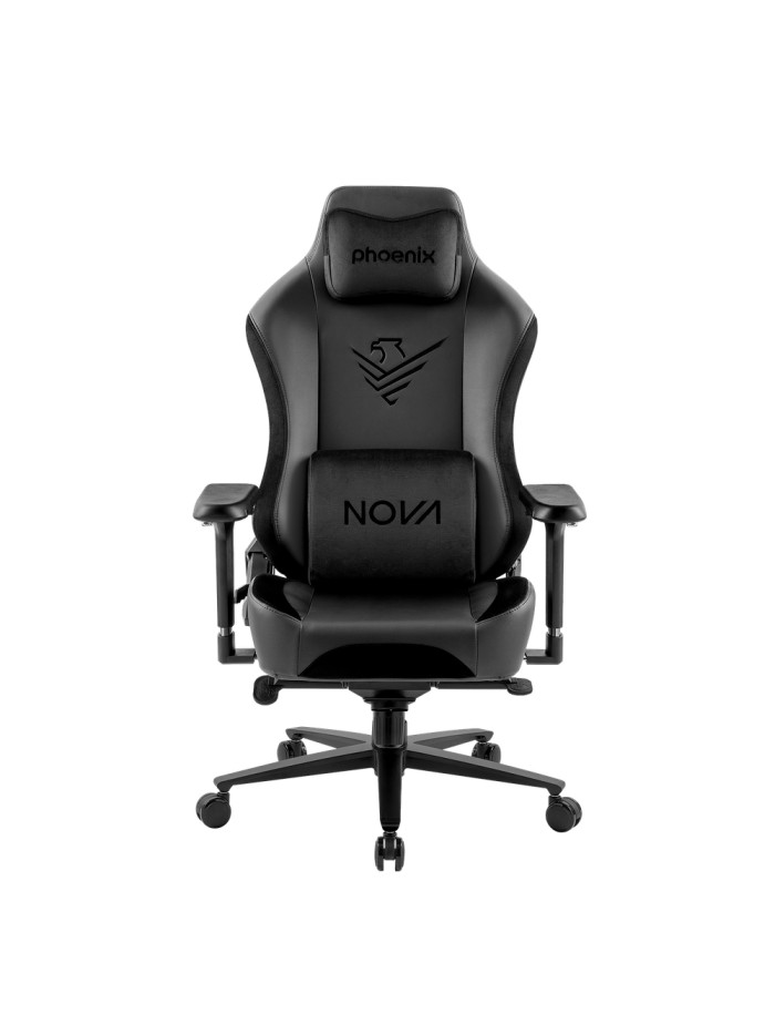 Nova silla gaming alta gama fabricada en cuero negro Nova silla gaming alta gama fabricada en cuero negro