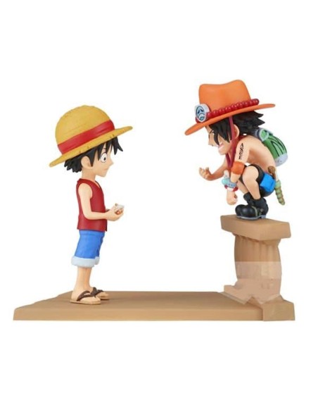 Figura banpresto one piece world collectable log stories luffy y ace 8cm