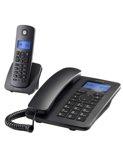 Kit telefono fijo + dect motorola c4201 negro