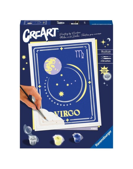 Kit para pintar con números ravensburger creart serie trend d zodiac: virgo