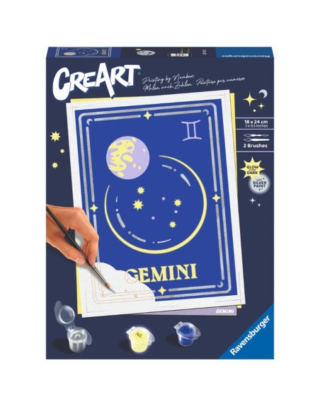 Kit para pintar con números ravensburger creart serie trend d zodiac: geminis