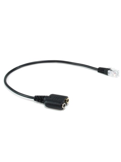 Cable rj9 a 2 x jack 3.5mm equip macho - hembra 0.25m
