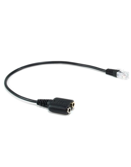Cable rj9 a 2 x jack 3.5mm equip macho - hembra 0.25m