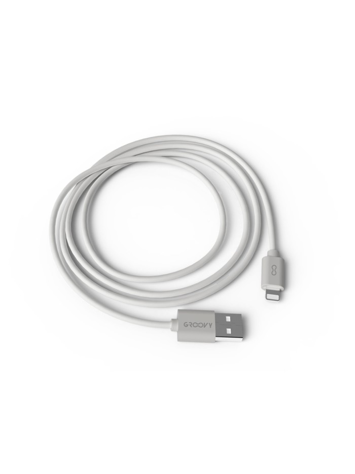 Cable groovy usb 2.0 a apple lightning longitud 1 metro color blanco Cable groovy usb 2.0 a apple lightning longitud 1 metro color blanco