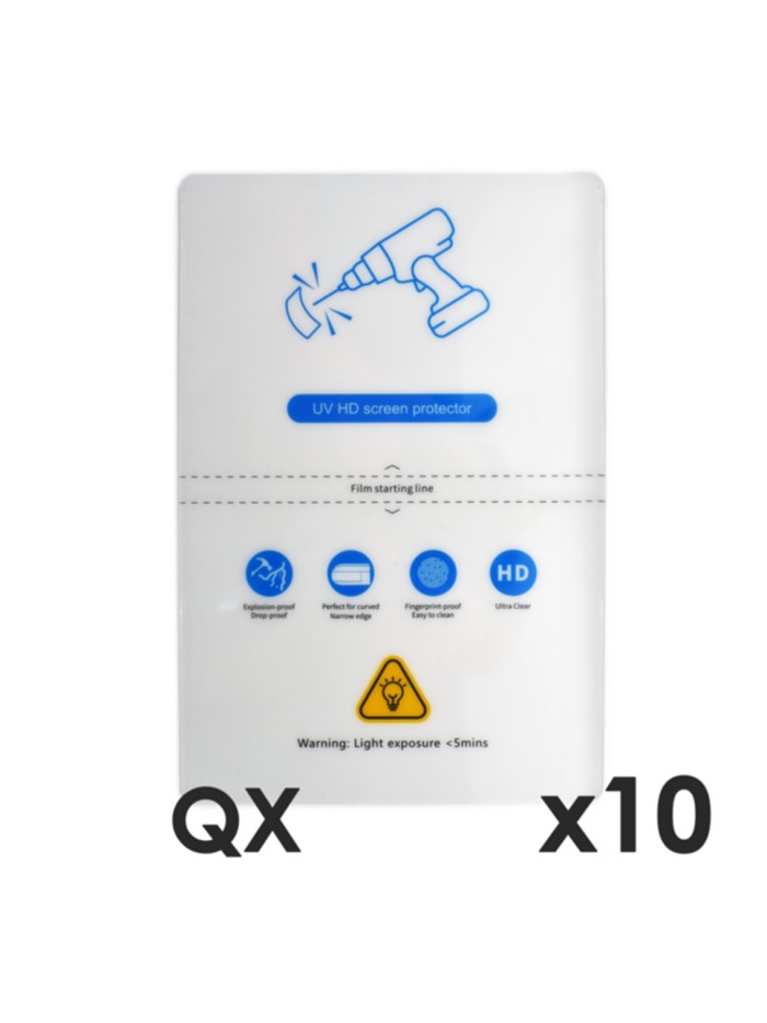 Laminas de fijacion qcharx altas prestaciones hidrogel hd qx hibrida mediante ultravioleta uv pack 10 ud para qx1 Laminas de fijacion qcharx altas prestaciones hidrogel hd qx hibrida mediante ultravioleta uv pack 10 ud para qx1