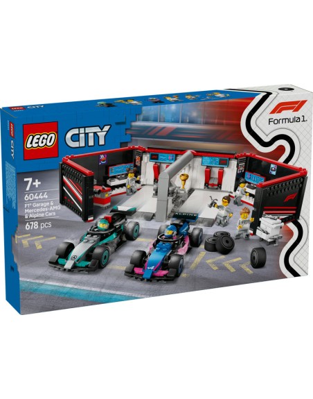 Lego city formula 1 garaje con coche mercedes - amg y alpine