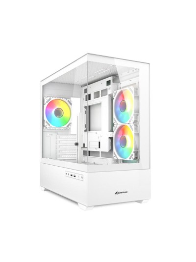 Caja ordenador gaming sharkoon mk6 rgb matx cristal templado blanco