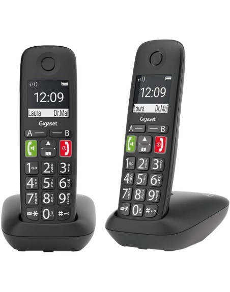 Telefono fijo inalambrico gigaset e290 duo negro 300 numeros - 42 tonos