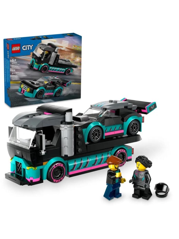 Lego city coche de carreras y camion de transporte Lego city coche de carreras y camion de transporte